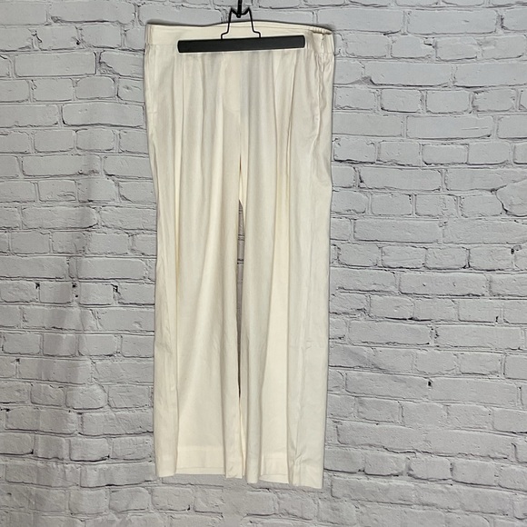 J Jill Love Linen Porcelain Pleated Side Zip Trousers Medium NWT - Picture 3 of 14